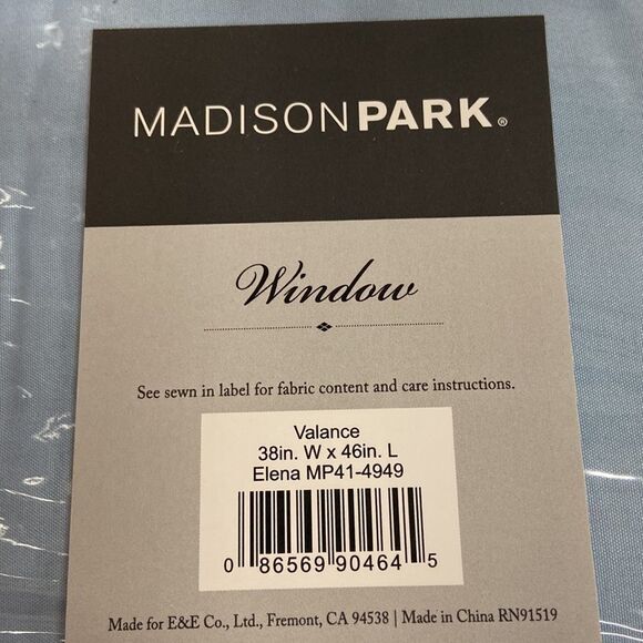 Madison Park Juline Faux Silk 38"W X 46"L Rod Pocket Waterfall Valance - Picture 3 of 3
